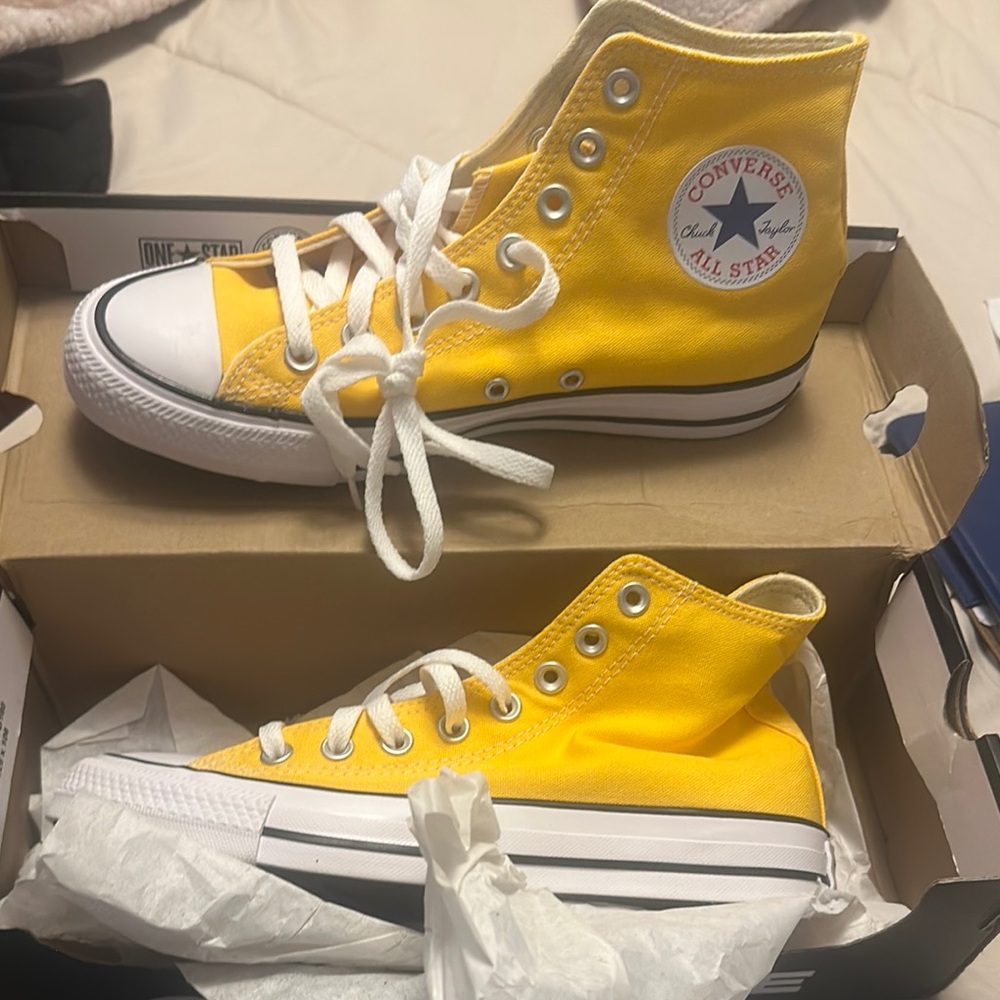 Unisex Converse Yellow High-Top Sneakers